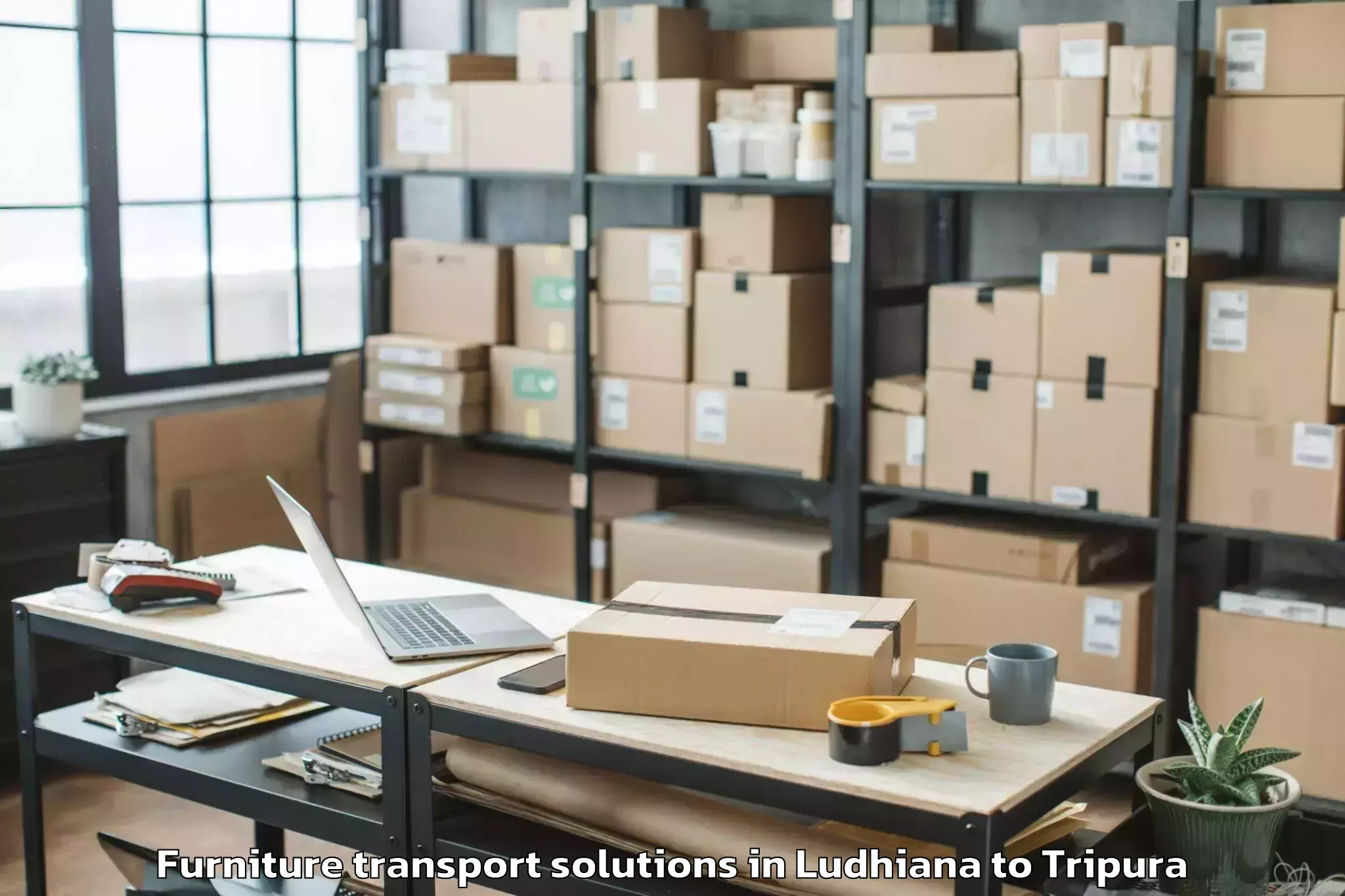 Book Ludhiana to Agartala Furniture Transport Solutions Online